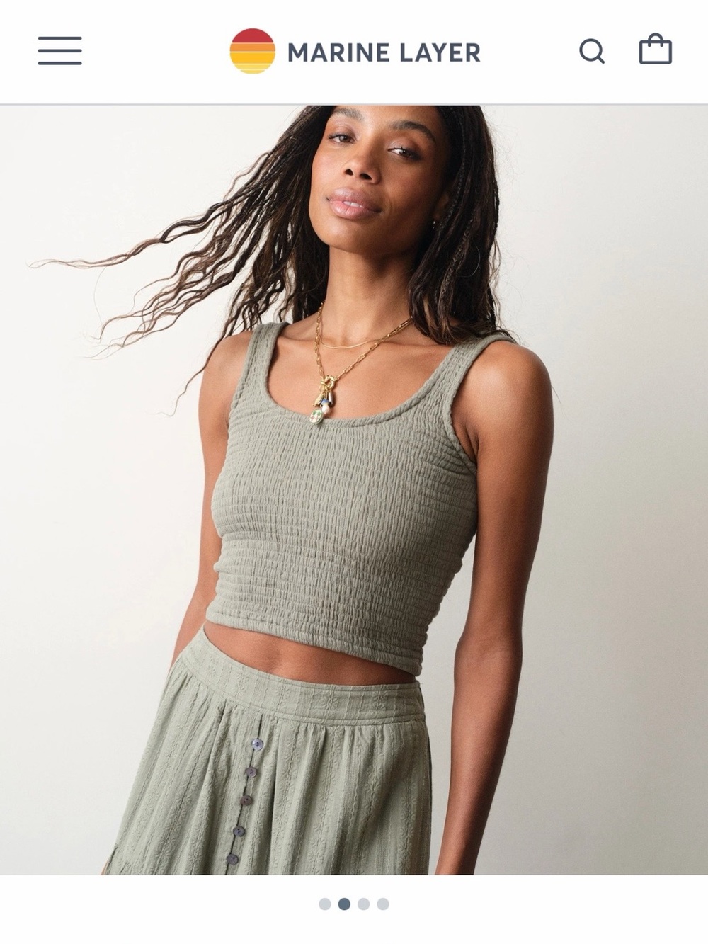 NWT Marine Layer Coralina Crop